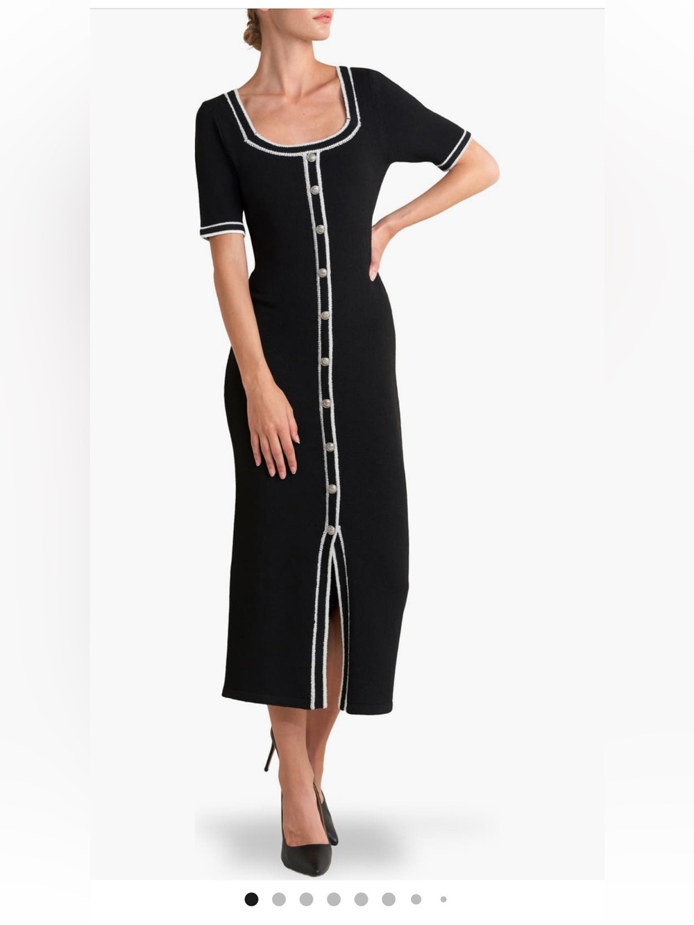 Freemarket Modern Classic Sweater Knit Midi Dress Large NWT